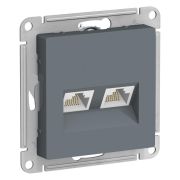 AtlasDesign Грифель Розетка 2-ая компьютерная RJ45+RJ45, кат.5E, механизм | ATN000785 | SE