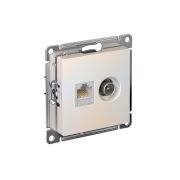 AtlasDesign Жемчуг Розетка 2-ая комп+TV, RJ45+TV, кат.5E, механизм | ATN000489 | SE