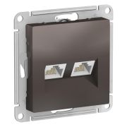 AtlasDesign Мокко Розетка 2-ая компьютерная RJ45+RJ45, кат.5E, механизм | ATN000685 | SE