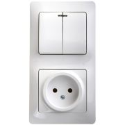Glossa Белый Блок: Розетка и 2-кл. Выключатель с подсветкой | GSL000173 | SE