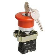 Кнопка LAY5-BS142 Грибокс ключом  красная d22мм  240В 1р  | BBG50-LAY5-K04 | IEK