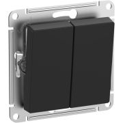 AtlasDesign Aqua Выключатель 2-клавишный, IP44, сх.5, 10АХ, механизм, Карбон | ATN441051 | SE