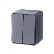 AtlasDesign Profi54 Антрацит О/У Выключатель 2-клавишный 10 АХ | ATN544051 | SE