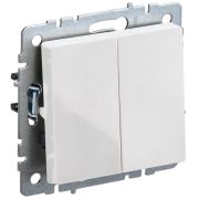 BRITE Выключатель 2-клавишный 10А ВС10-2-0-БрБ белый | BR-V20-0-10-K01 | IEK