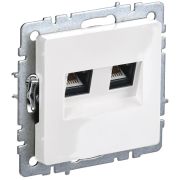 BRITE Розетка двойная RJ11+RJ45 кат.5E РК/Т12-БрБ белый | BR-KT20-O-1-K01 | IEK