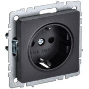 BRITE Розетка с заземлением без шторок 16А РС11-1-0-БрЧ черный | BR-R11-16-K02 | IEK