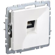 BRITE Розетка компьютерная RJ45 кат.5E РК10-БрБ белый без шторок | BR-K10-1-K01 | IEK