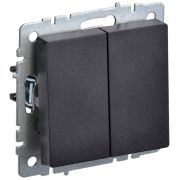 BRITE Выключатель 2-клавишный 10А ВС10-2-0-БрЧ черный | BR-V20-0-10-K02 | IEK