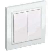 BRITE Выключатель 2-клавишный 10А в сборе ВСР10-2-0-БрБ белый | BR-V20-0-10-K01-F | IEK