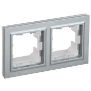 BRITE Рамка 2-ая IP44 РУ-2-БрА-44 алюминий | BR-M22-44-K47 | IEK