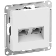 AtlasDesign Белый Розетка 2-ая компьютерная RJ45+RJ45 кат.6А | ATN000188 | SE