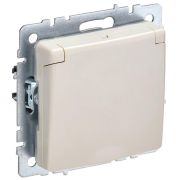 BRITE Розетка с заземлением со шторками с кр. 16А IP44 РСбш10-3-44-БрКр бежевый | BR-R16-16-44-K10 | IEK