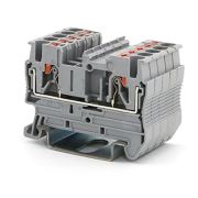 Клемма проходная, зажим push-in, 2 точки подключения, 2.5 кв.мм, серая | VPR-2.5-GY | DKC