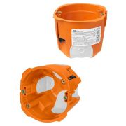 Установочная коробка СП D73х65 мм, 2-х компон., саморезы, пл. лапки, IP30, оранж., инд. штрихкод TDM