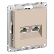 AtlasDesign Песочный Розетка 2-ая компьютерная RJ45+RJ45, кат.5E, механизм | ATN001285 | SE