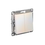 AtlasDesign Переключатель 2-клавишный, перекрестный, 2 x сх. 7, 10АХ, механизм, Жемчуг | ATN000473 | SE