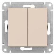 AtlasDesign Переключатель 2-клавишный, перекрестный, 2 x сх. 7, 10АХ, механизм, Бежевый | ATN000273 | SE