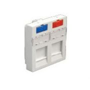 Модуль адаптер роз. информ., 45x45,  RJ, 2 входа, бел. | 87002 | Ecoplast