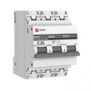 Авт. выкл. 3P 25А (C) 6кА ВА 47-63M  | mcb4763m-6-3-25C-pro | EKF
