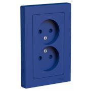 Розетка 2-м. AtlasDesign 16А без заземл. со шторками в сборе аквамарин SE ATN001122