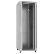 Шкаф монтажный телекоммуникационный напольный SH-05C-47U80/80 19дюйм для распред. и серверн. оборудования 47U 800х800х2277мм передн. стеклян. и задн. сплошн. метал. двери ручка с замком сер. (RAL 7035) Cabeus 7864c