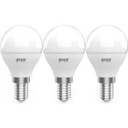 Лампа светодиодная Basic 5.5Вт шар 4100К E14 525лм (уп.3шт) GAUSS 10531252T