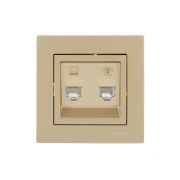 Розетка компьютер+телефон VESNA зол. LEZARD 742-3688-143