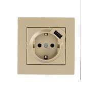 Розетка с заземл. + USB разъем VESNA зол. LEZARD 742-3688-181