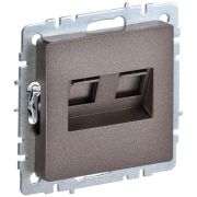 Розетка компьютерная двойн. СП RJ45 кат.6 BRITE РК11-2-БрТБ механизм бронза IEK BR-K20-2-K45