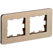 Рамка 2-м BRITE РУ-2-1-Бр метал. шампань RE AL IEK BR-M22-M-21-K37