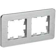 Рамка 2-м BRITE РУ-2-1-Бр метал. алюм. RE AL IEK BR-M22-M-21-K47