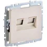 Розетка компьютерная двойн. СП RJ45 кат.6 BRITE РК11-2-БрКр механизм беж. IEK BR-K20-2-K10