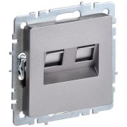 Розетка компьютерная двойн. СП RJ45 кат.6 BRITE РК11-2-БрС механизм сталь IEK BR-K20-2-K46