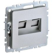 Розетка компьютерная двойн. СП RJ45 кат.6 BRITE РК11-2-БрА механизм алюм. IEK BR-K20-2-K47