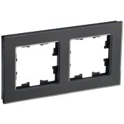 Рамка 2-м BRITE РУ-2-2-Бр стекло черн. матов. IEK BR-M22-G-31-K02