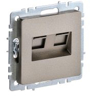Розетка компьютерная двойн. СП RJ45 кат.6 BRITE РК11-2-БрШ механизм шампань IEK BR-K20-2-K37