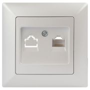 Розетка компьютерная 1-м СП Solo 4-303-06 RJ45 IP20 перламутр Intro Б0053993