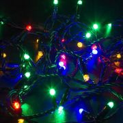 Гирлянда светодиодная «Нить» 10м 100LED RGB 230В свечение с динамикой провод ПВХ черн. Neon-Night 245-408