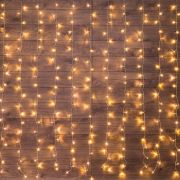 Гирлянда светодиодная «Светодиодный Дождь» 1.5х1.5м LED тепл. бел. свечение с динамикой провод прозр. 230В Neon-Night 235-016
