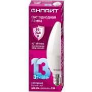 Лампа светодиодная 90 416 OLL-C37-13-230-6.5K-E14-FR (PRO 90-240В) ОНЛАЙТ 90416