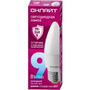 Лампа светодиодная 90 414 OLL-C37-9-230-6.5K-E27-FR (PRO 90-240В) ОНЛАЙТ 90414