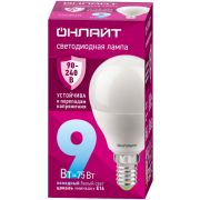 Лампа светодиодная 90 422 OLL-G45-9-230-6.5K-E14-FR (PRO 90-240В) ОНЛАЙТ 90422
