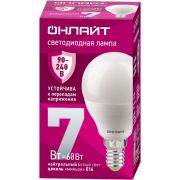 Лампа светодиодная 90 419 OLL-G45-7-230-4K-E14-FR (PRO 90-240В) ОНЛАЙТ 90419