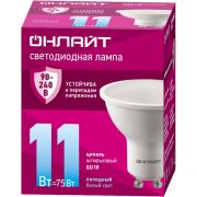 Лампа светодиодная 90 436 OLL-PAR16-11-230-6.5K-GU10 (PRO 90-240В) ОНЛАЙТ 90436
