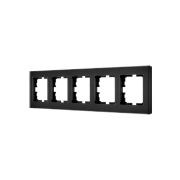 Рамка 5-местн. гориз. VESNA стекло черн. матов. LEZARD 742-5980-150