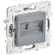 Розетка компьютерная двойн. RJ45 кат.6 SKANDY SK-K04Gr сер. IEK SK-K20-2-K03