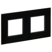 Рамка 2-м SKANDY SK-F22Bl стекло черн. IEK SK-M22-G-K02