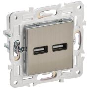 Розетка USB A+A 3.1А SKANDY SK-R15N никель IEK SK-U21-D31-K50