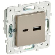 Розетка USB A+C 18Вт SKANDY SK-R13Sh шампань IEK SK-U22-018-K37