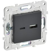 Розетка USB A+C 3.1А SKANDY SK-R14T титан IEK SK-U22-D31-K48